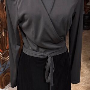Vintage Man O Toe Elegant Black Wrap Dress